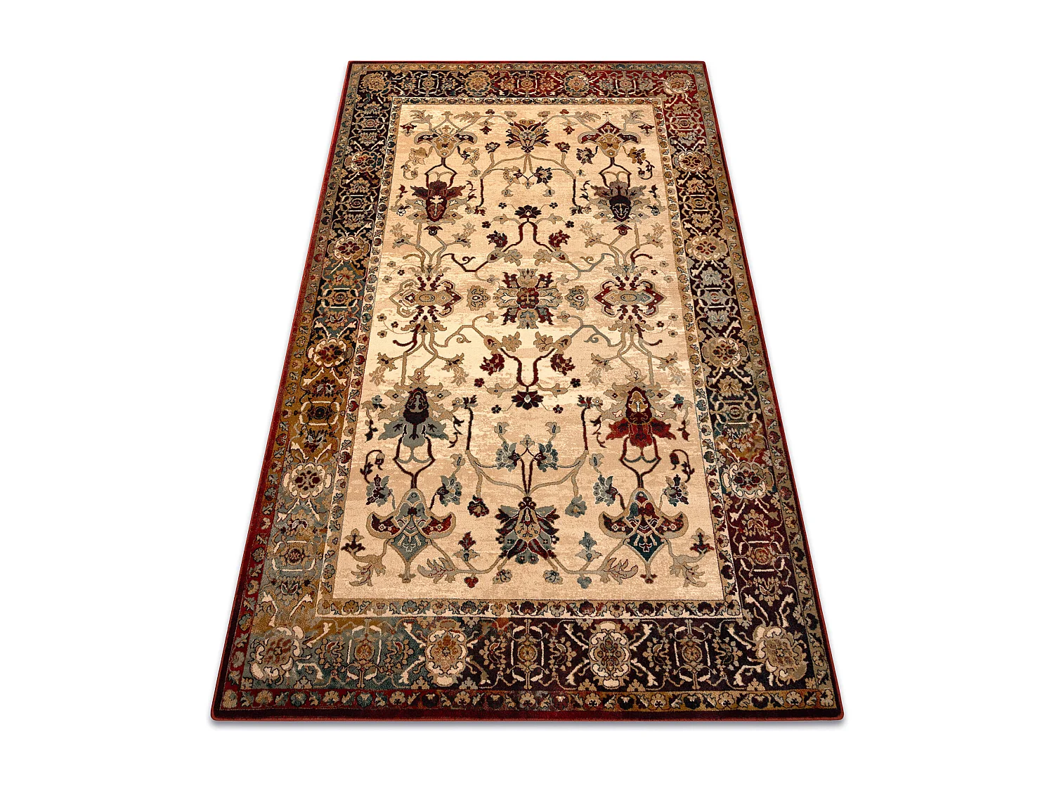 Tapis en laine POLONIA BODRUM Ornement, cadre rubis clair 235x350 cm