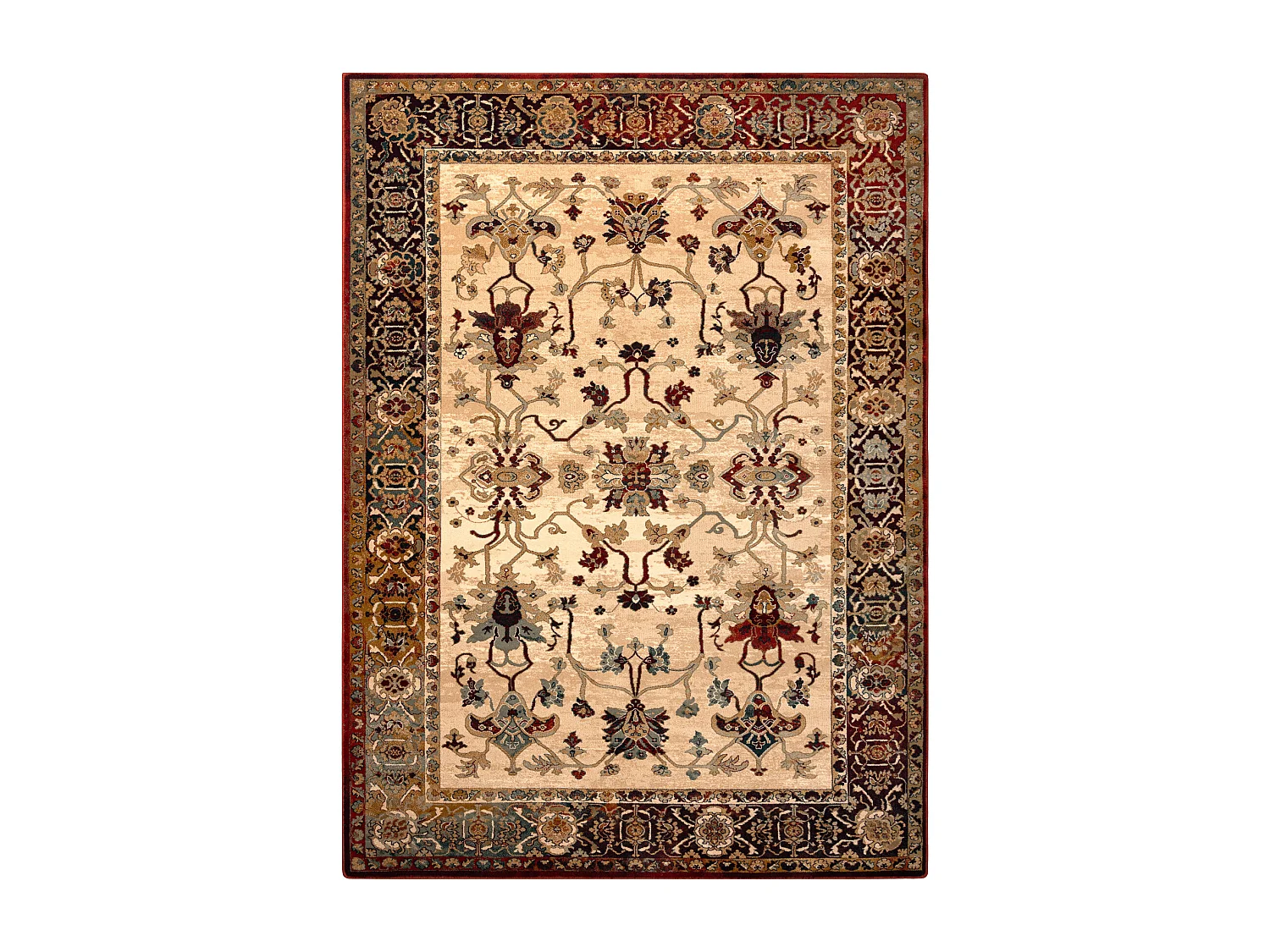 Tapis en laine POLONIA BODRUM Ornement, cadre rubis clair 235x350 cm