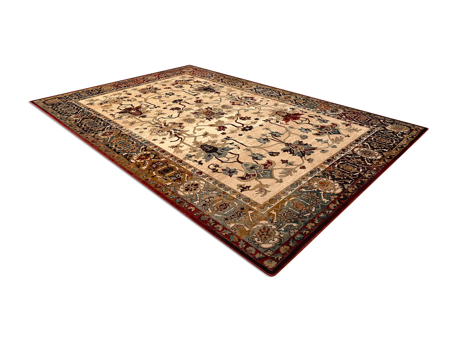 Tapis en laine POLONIA BODRUM Ornement, cadre rubis clair 235x350 cm