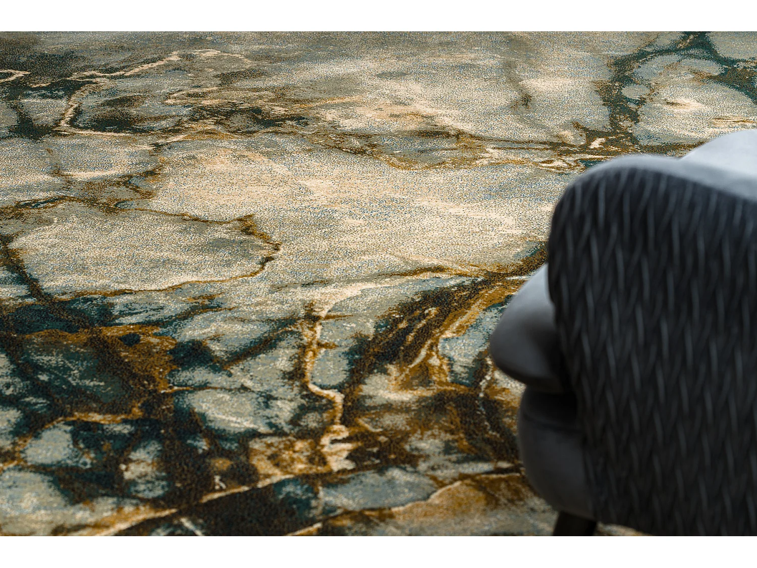 Tapis en laine OMEGA ELIAN Marbre iron vert 200x300 cm