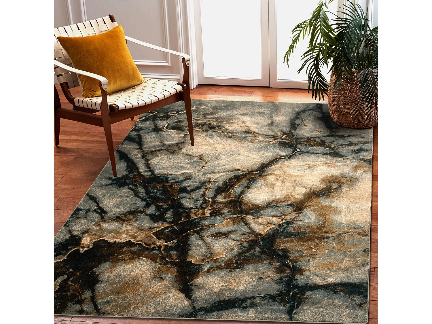 Dywan wełniany OMEGA ELIAN Marmur iron zielony 200x300 cm