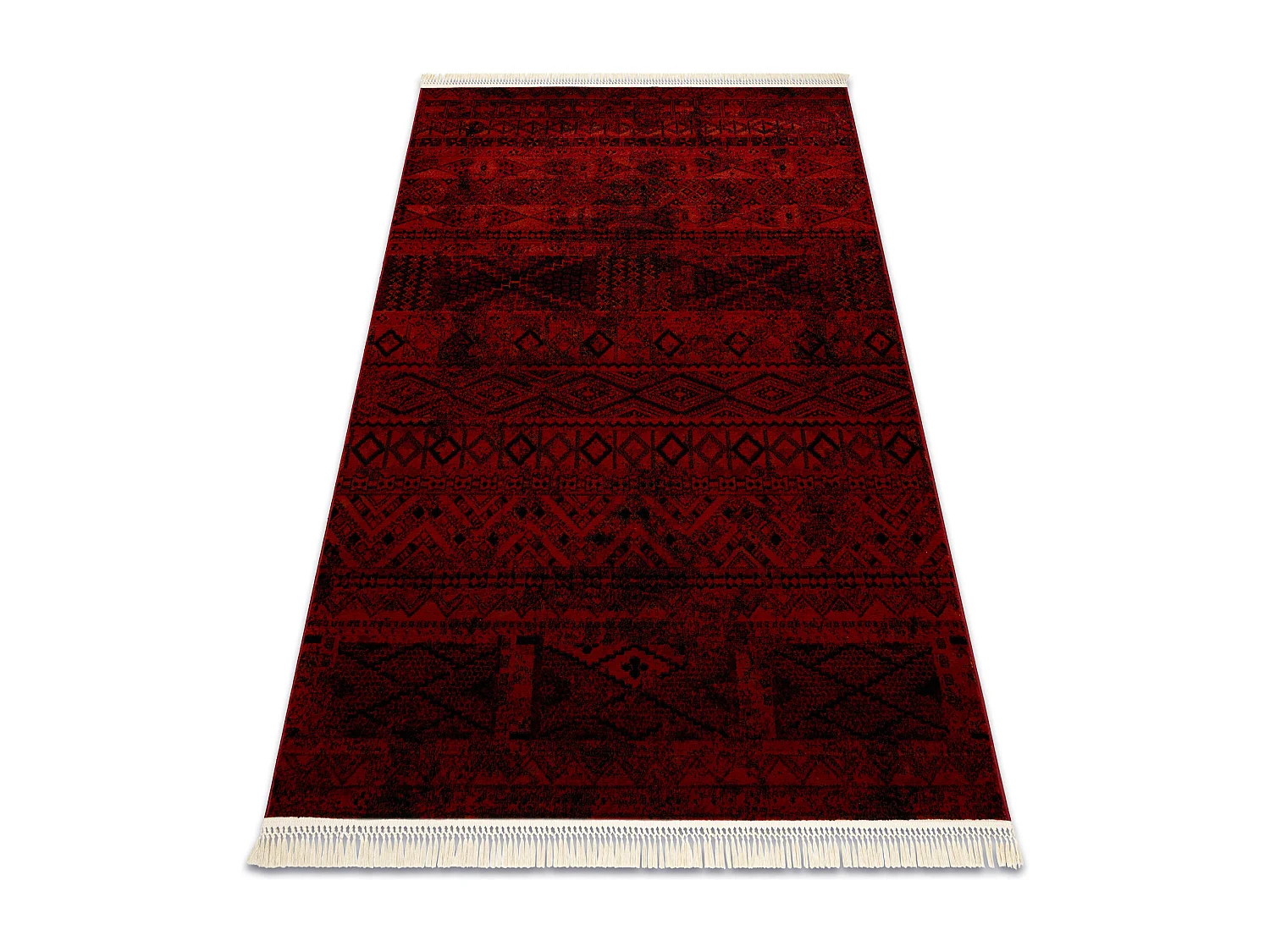 ORIENT 4722 Teppich burgund / schwarz Orientalisch, mit Fransen 300x400 cm