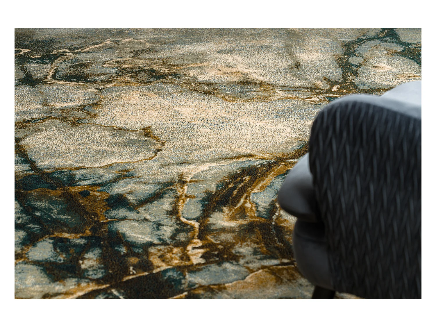 Tapis en laine OMEGA ELIAN Marbre iron vert 235x350 cm