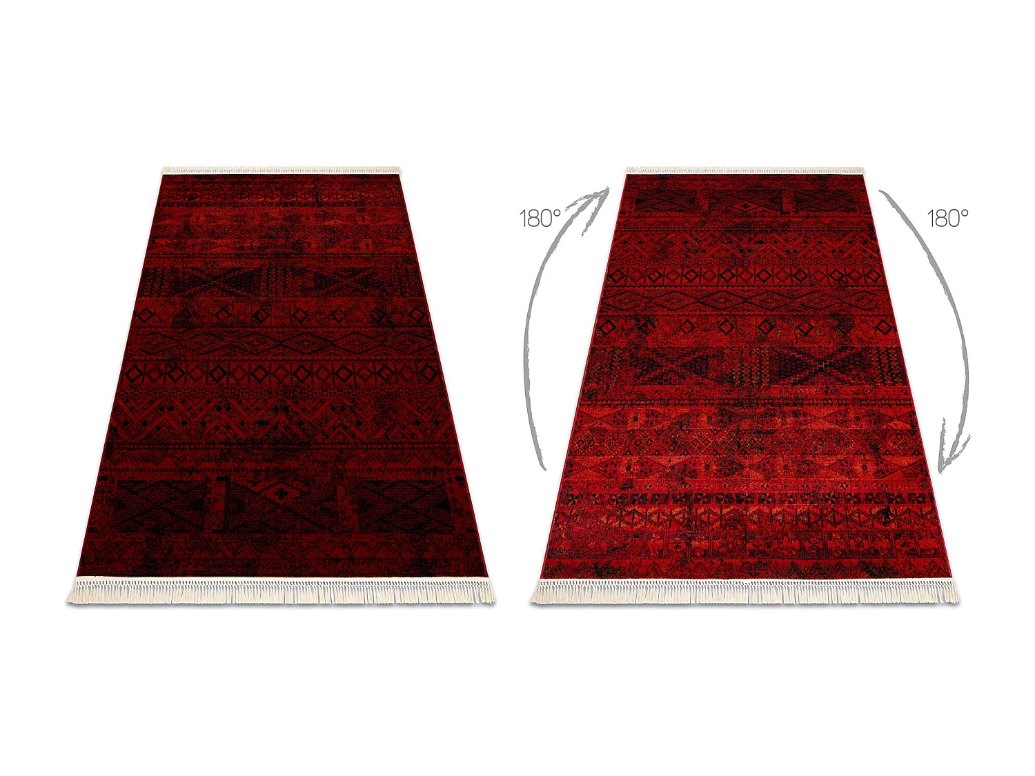 Dywan ORIENT 4722 bordo / czarny Orientalny, z frędzlami  250x350 cm