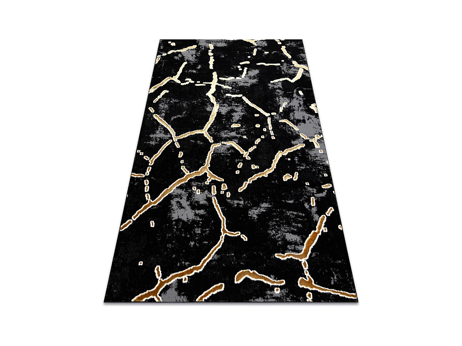 Tapis ALLURE 1967 Marbre - Structurel, élégant, glamour noir / L'or 120x170 cm