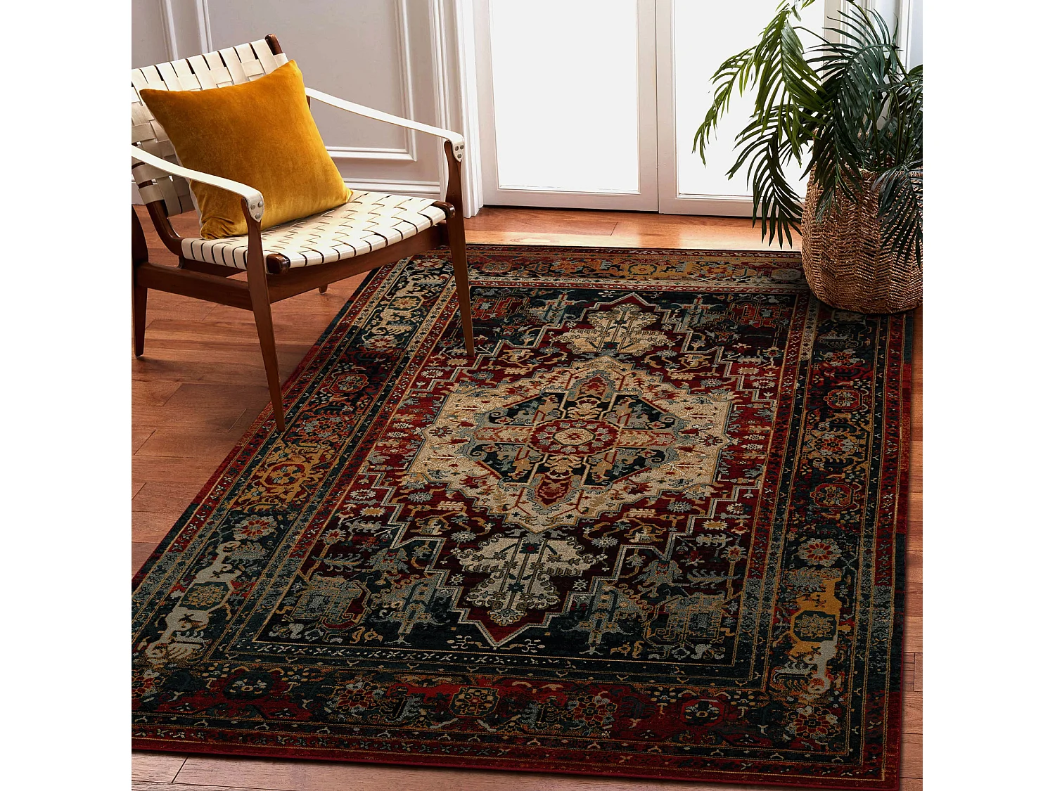Tapis en laine POLONIA ALHAMBRA Ornement, cadre rubis 235x350 cm
