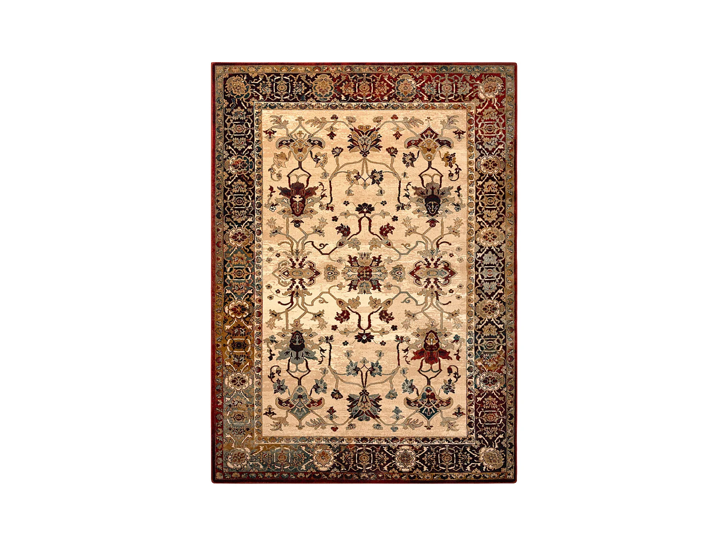 Tapis en laine POLONIA BODRUM Ornement, cadre rubis clair 200x300 cm