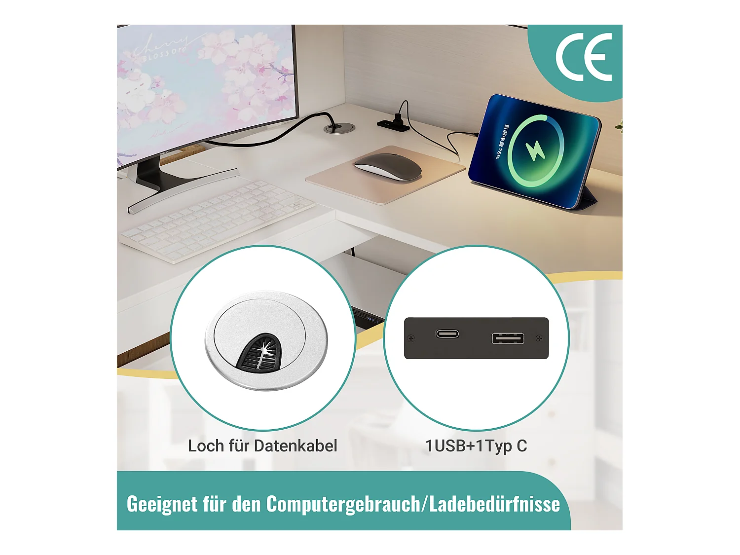 Lit mezzanine pour enfant - 90 x 200 cm - avec bureau + étagères + 3 tiroirs + USB/Type-C - bois massif + MDF  - blanc