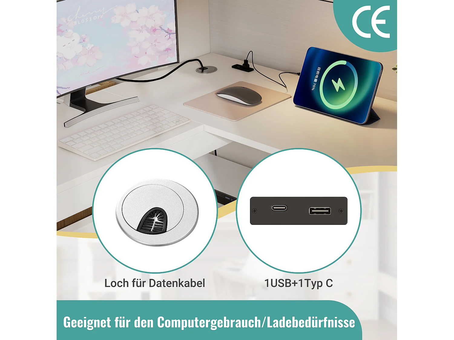 Letto a soppalco per bambini - 90 x 200 cm - con scrivania + ripiani + 3 cassetti + USB/Type-C - legno massello + MDF - bianco