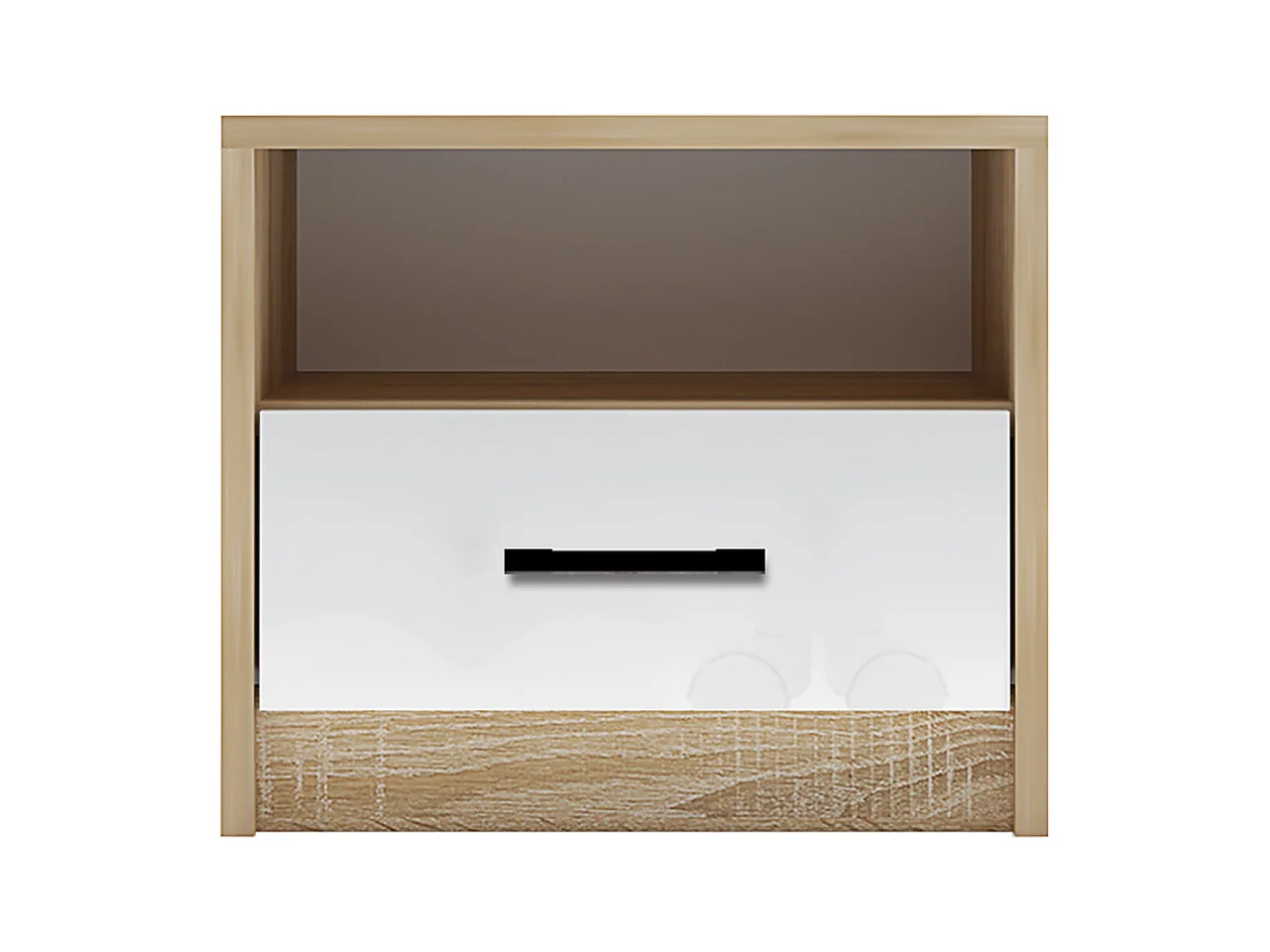 Cameretta completa 90x200 cm in rovere chiaro, bianco lucido e grigio antracite CBG16