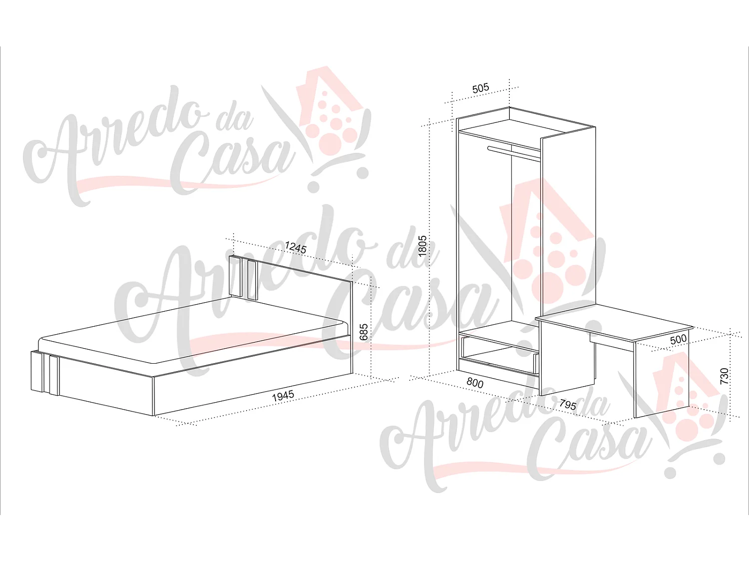 Cameretta per bambino celeste e legno chiaro CCU5