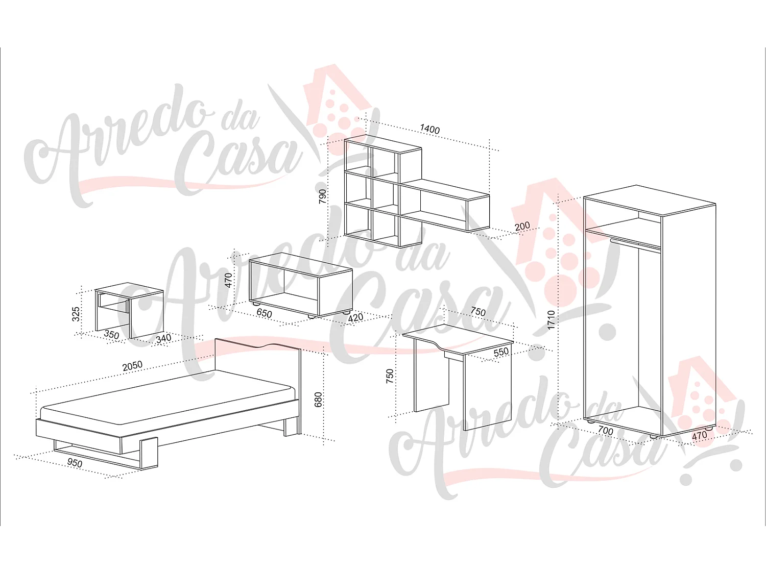 Cameretta per bambino celeste e legno chiaro CCU5