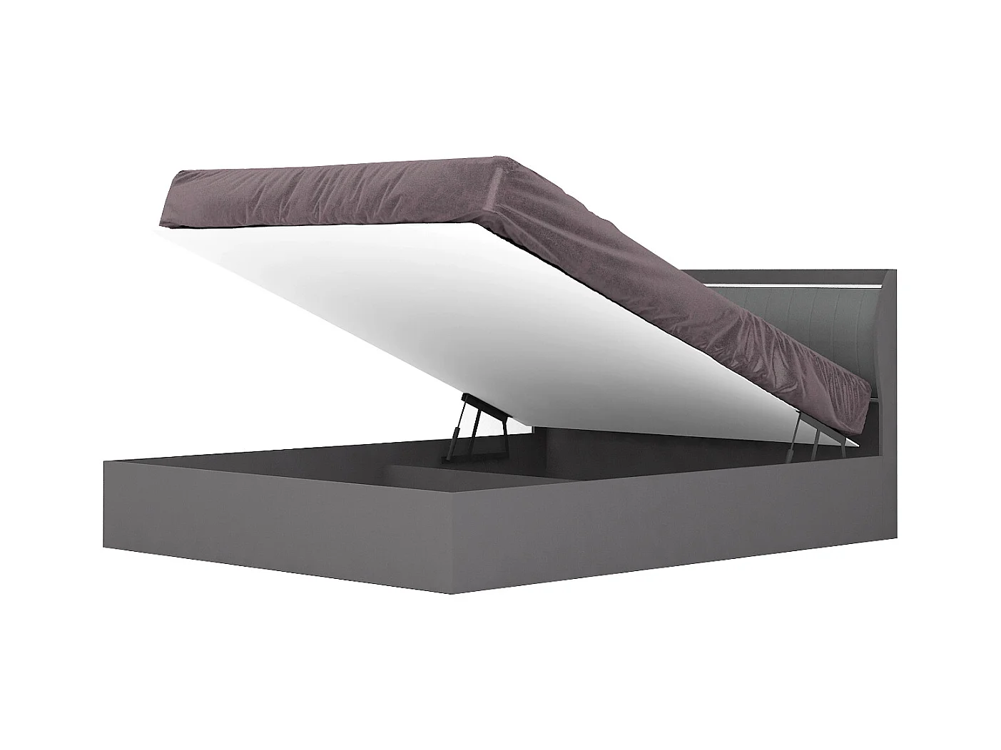 Camera da letto completa con letto matrimoniale contenitore 160x200 cm grigio grafite CMG8