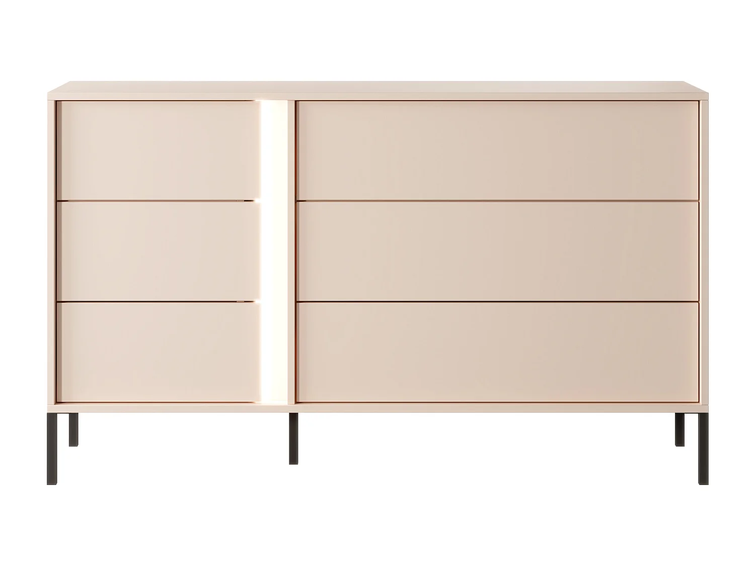 Camera da letto matrimoniale completa moderna con luci LED beige CDLLK4