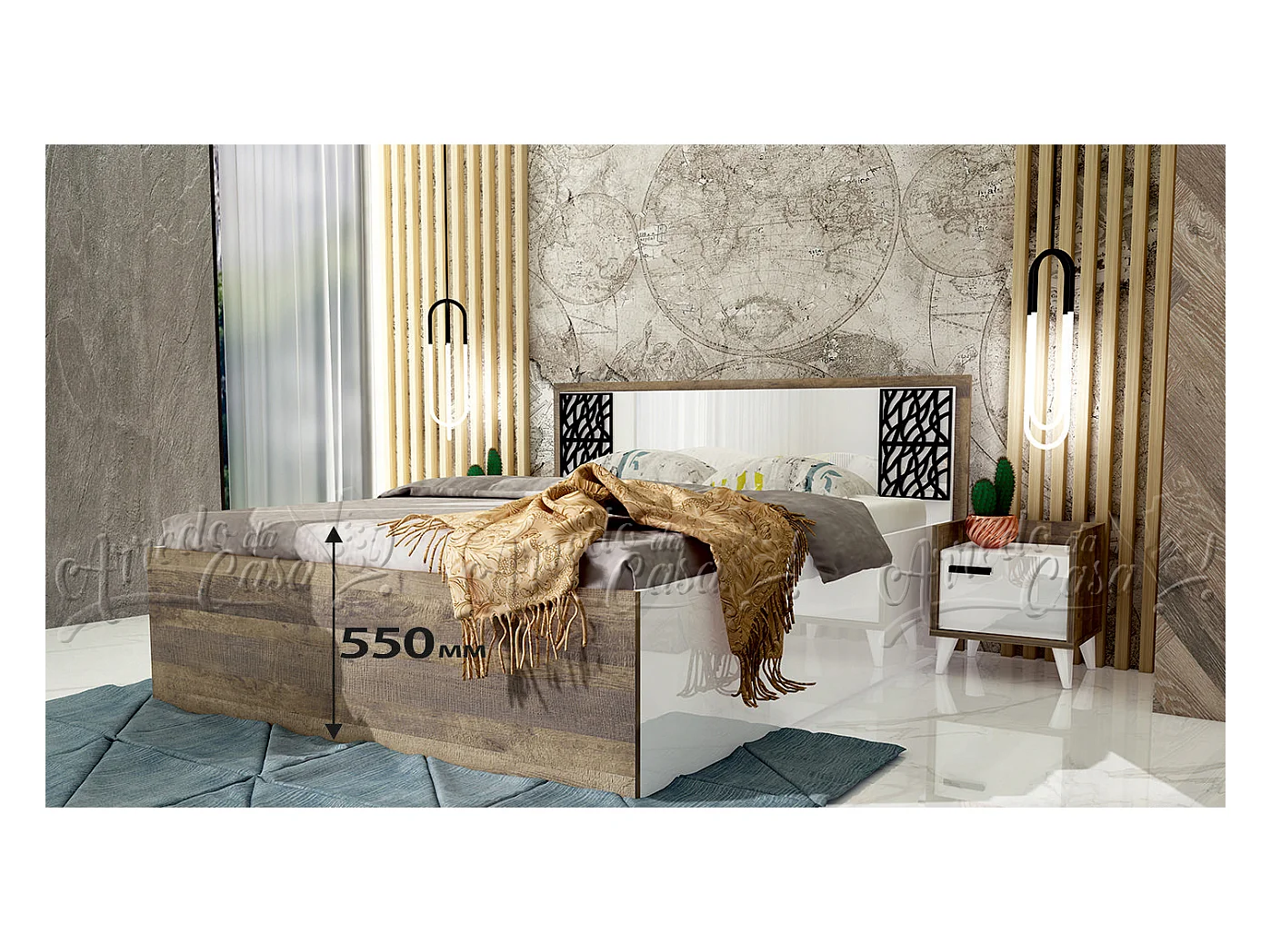 Camera da letto completa rovere e bianco CDLU32