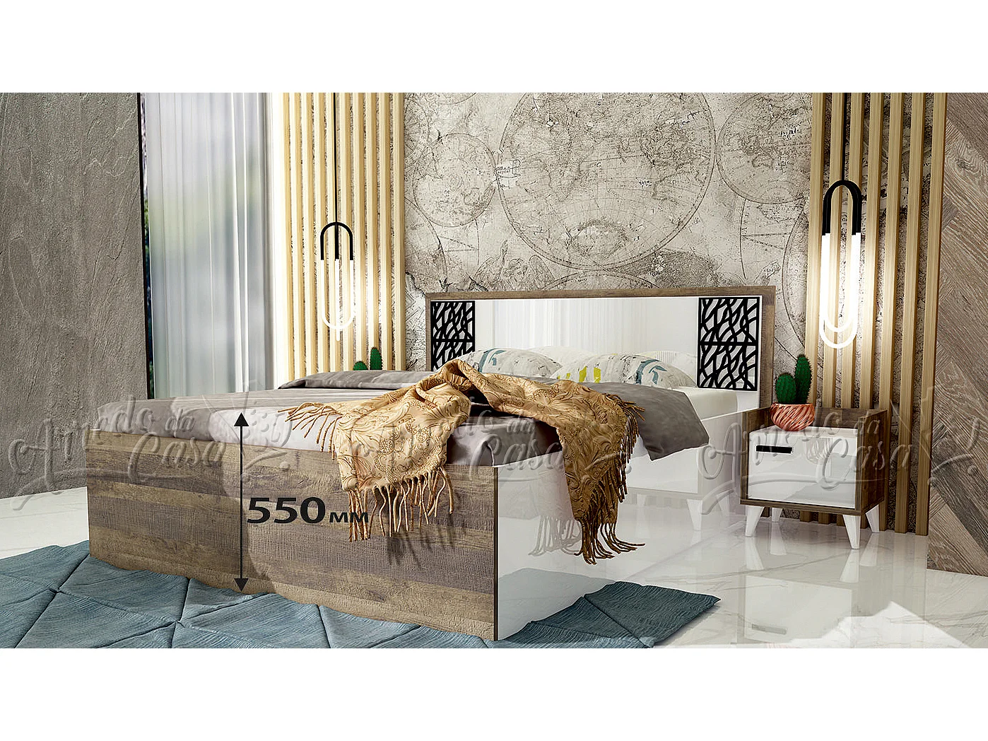 Camera da letto completa rovere e bianco CDLU32