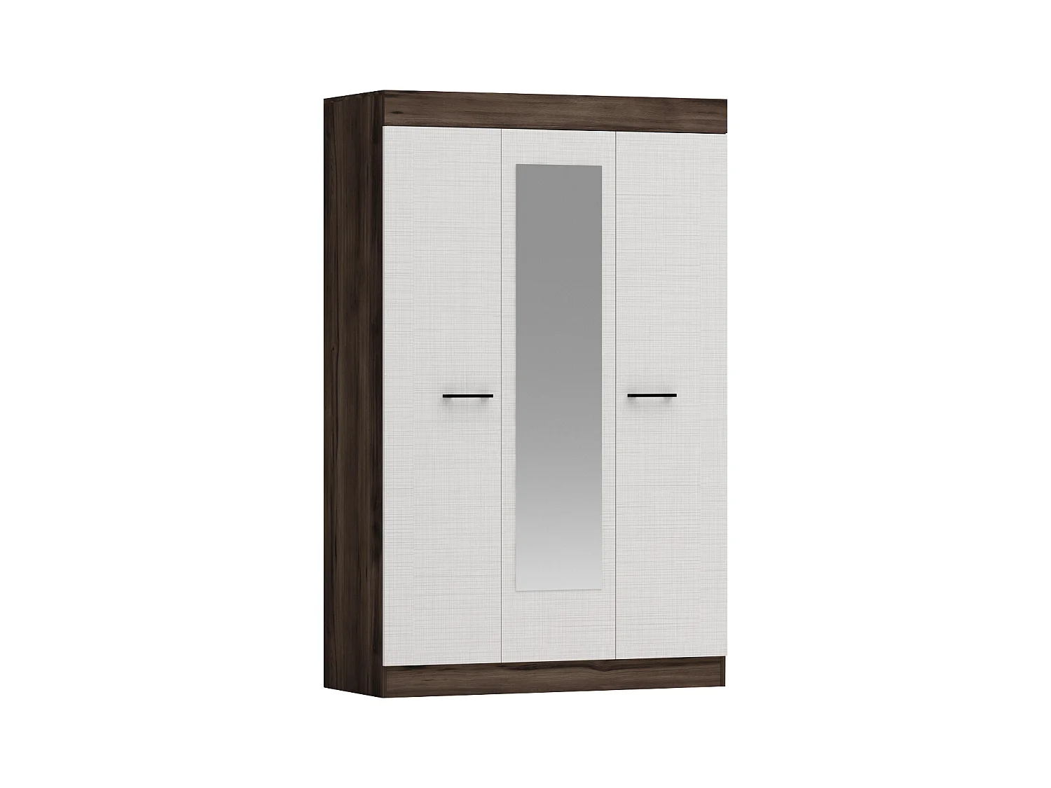 Camera da letto completa con letto contenitore 160x200 cm wengè e lino bianco CMG3