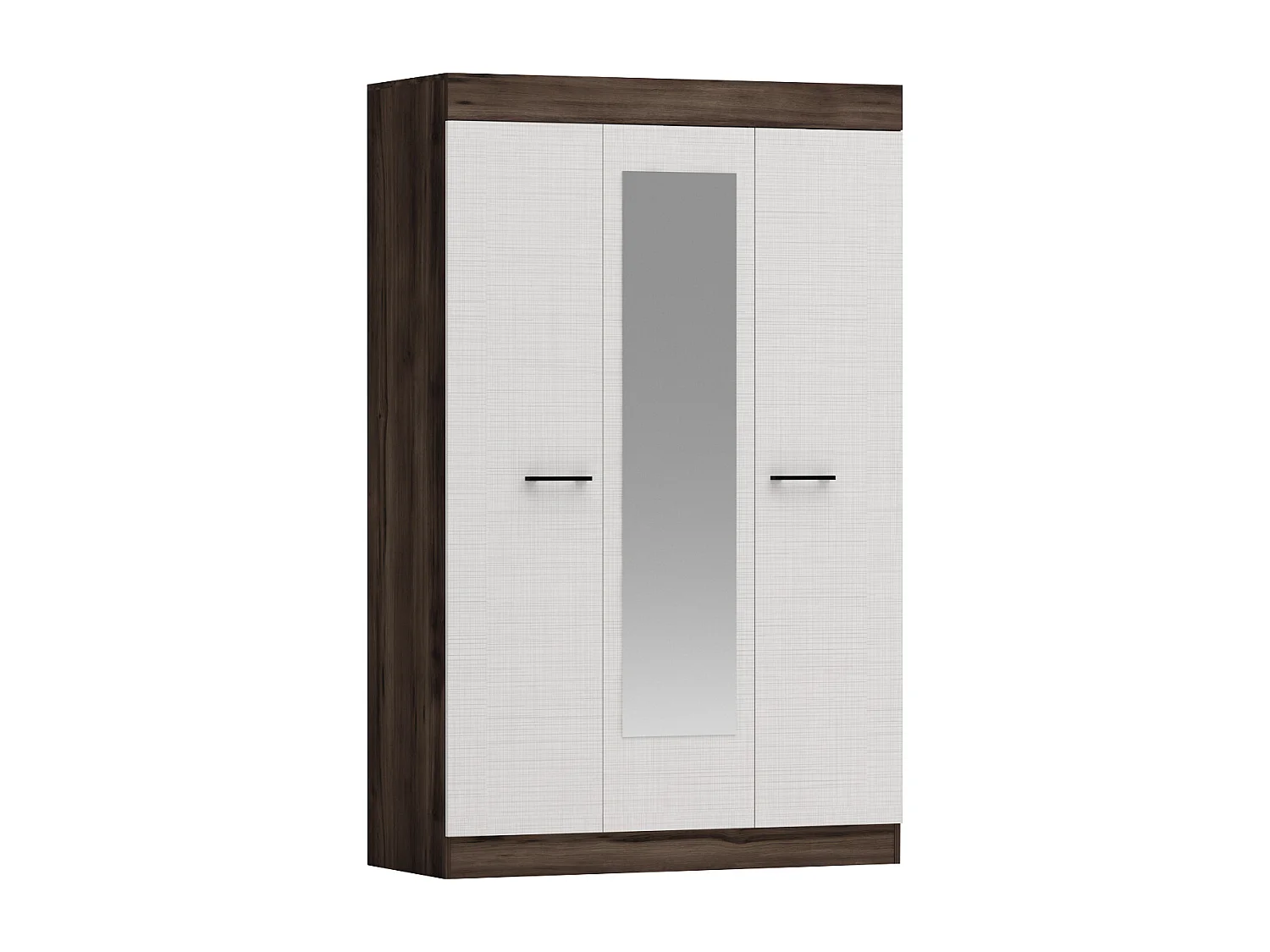 Camera da letto completa con letto contenitore 160x200 cm wengè e lino bianco CMG3