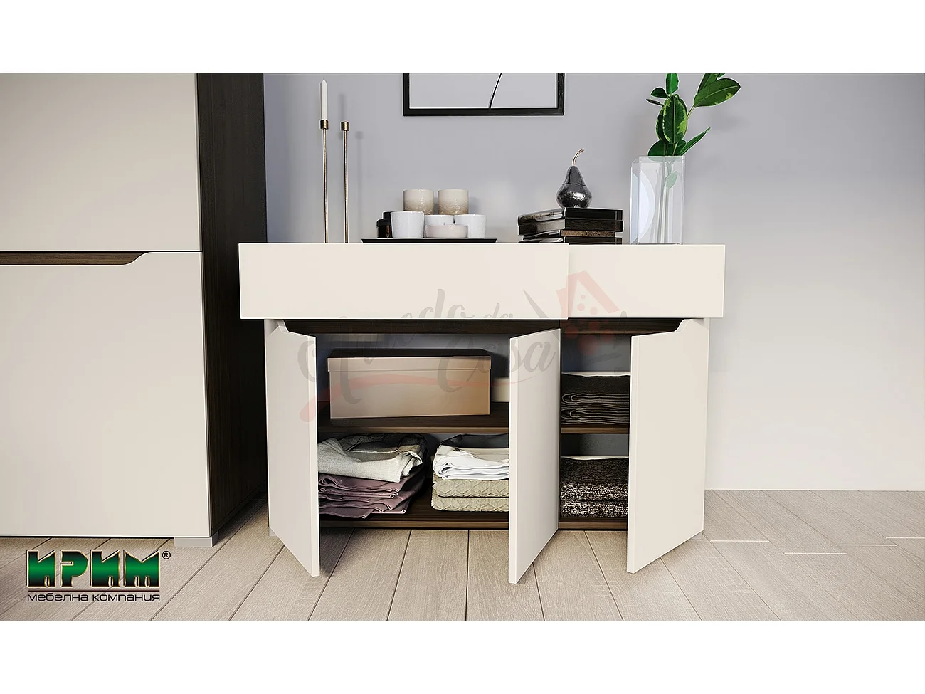 Camera da letto completa rovere scuro/grigio chiaro CDLI7035