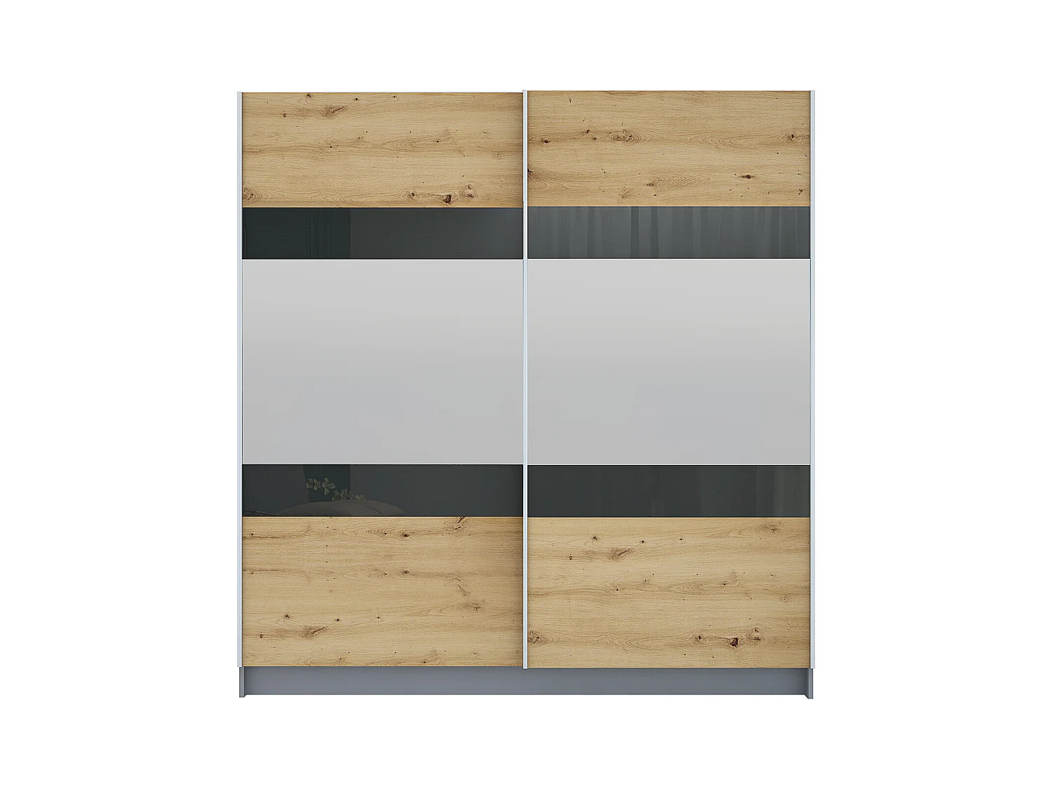 Camera da letto completa grigio/rovere/antracite CMG16