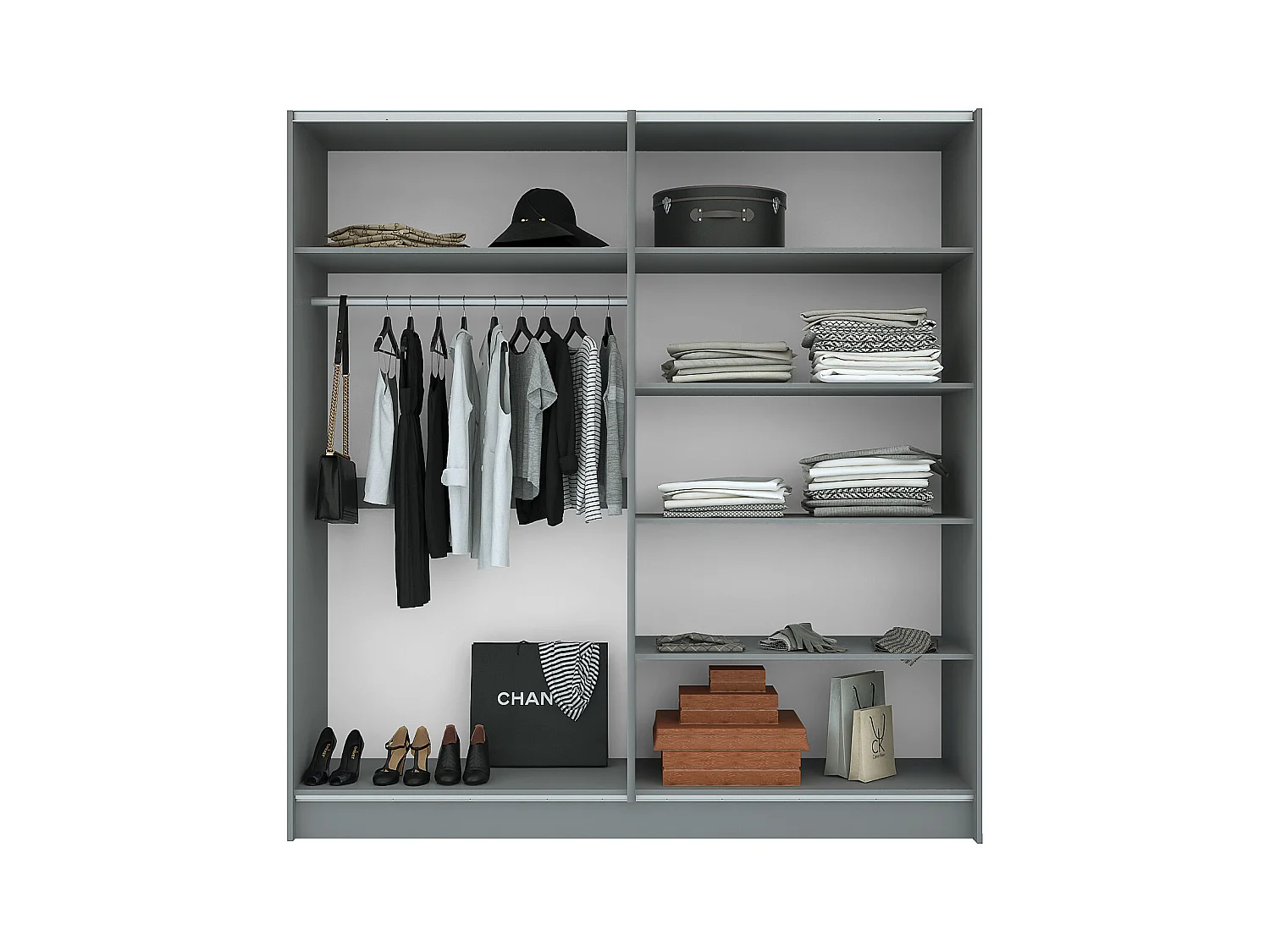 Camera da letto completa grigio/rovere/antracite CMG16