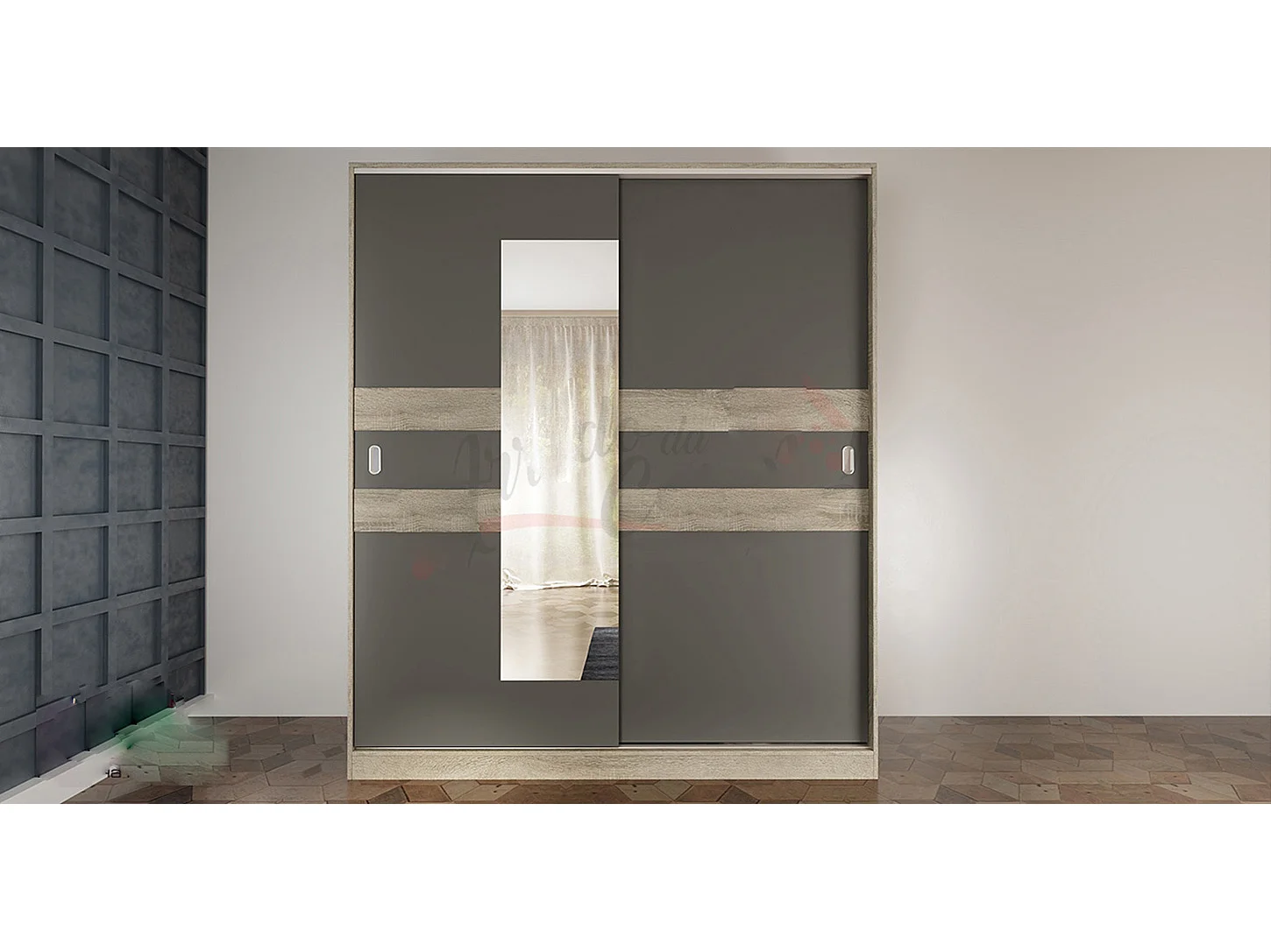 Camera da letto completa rovere/grigio CDLI7024