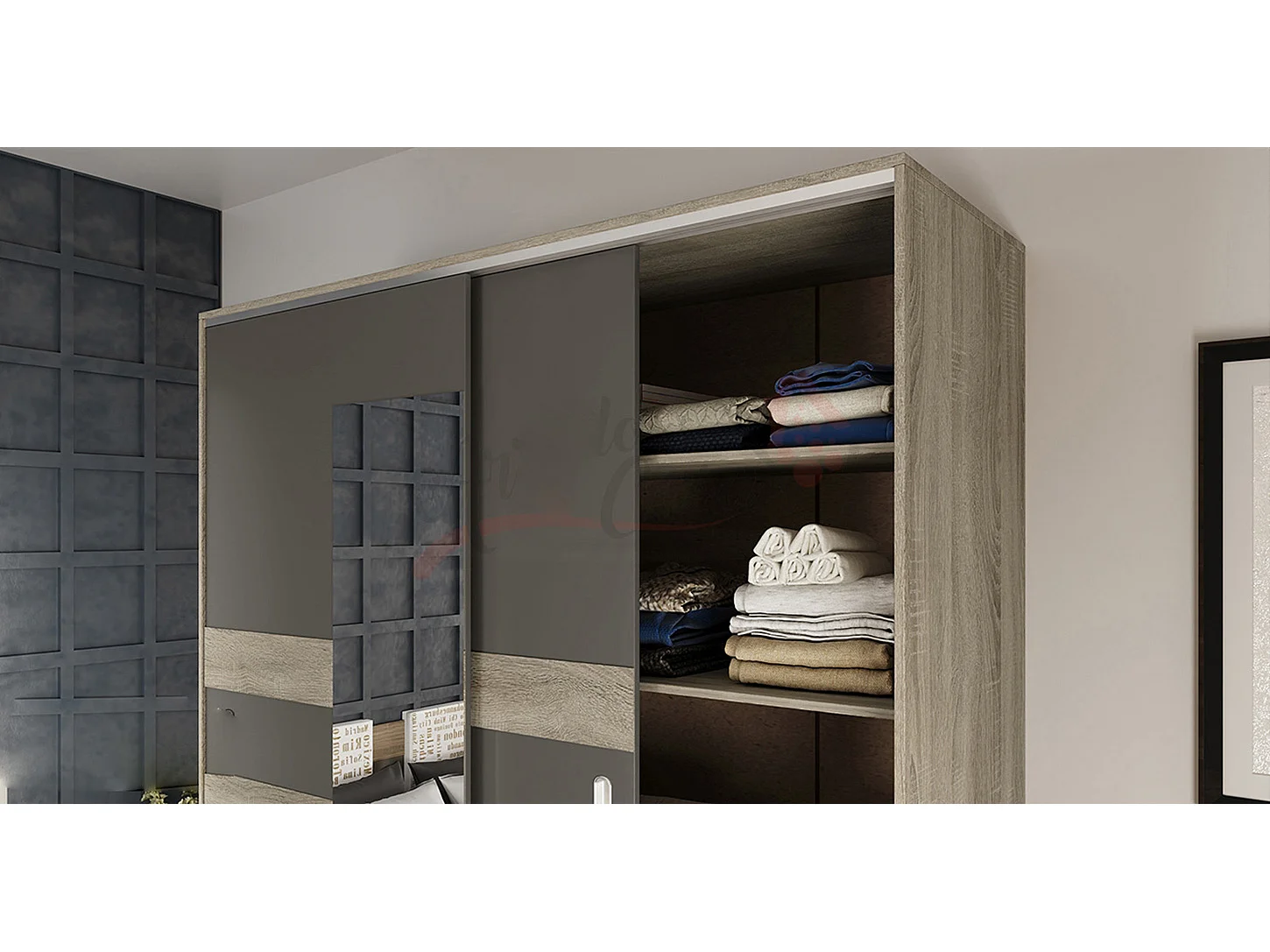 Camera da letto completa rovere/grigio CDLI7024