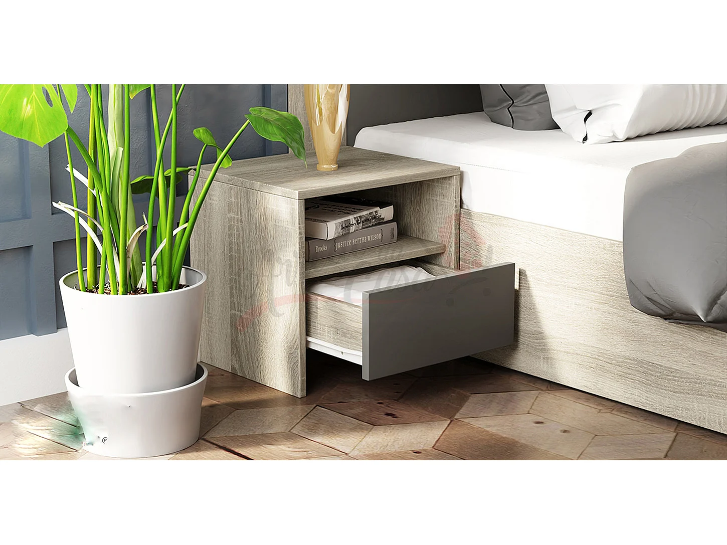 Camera da letto completa rovere/grigio CDLI7024