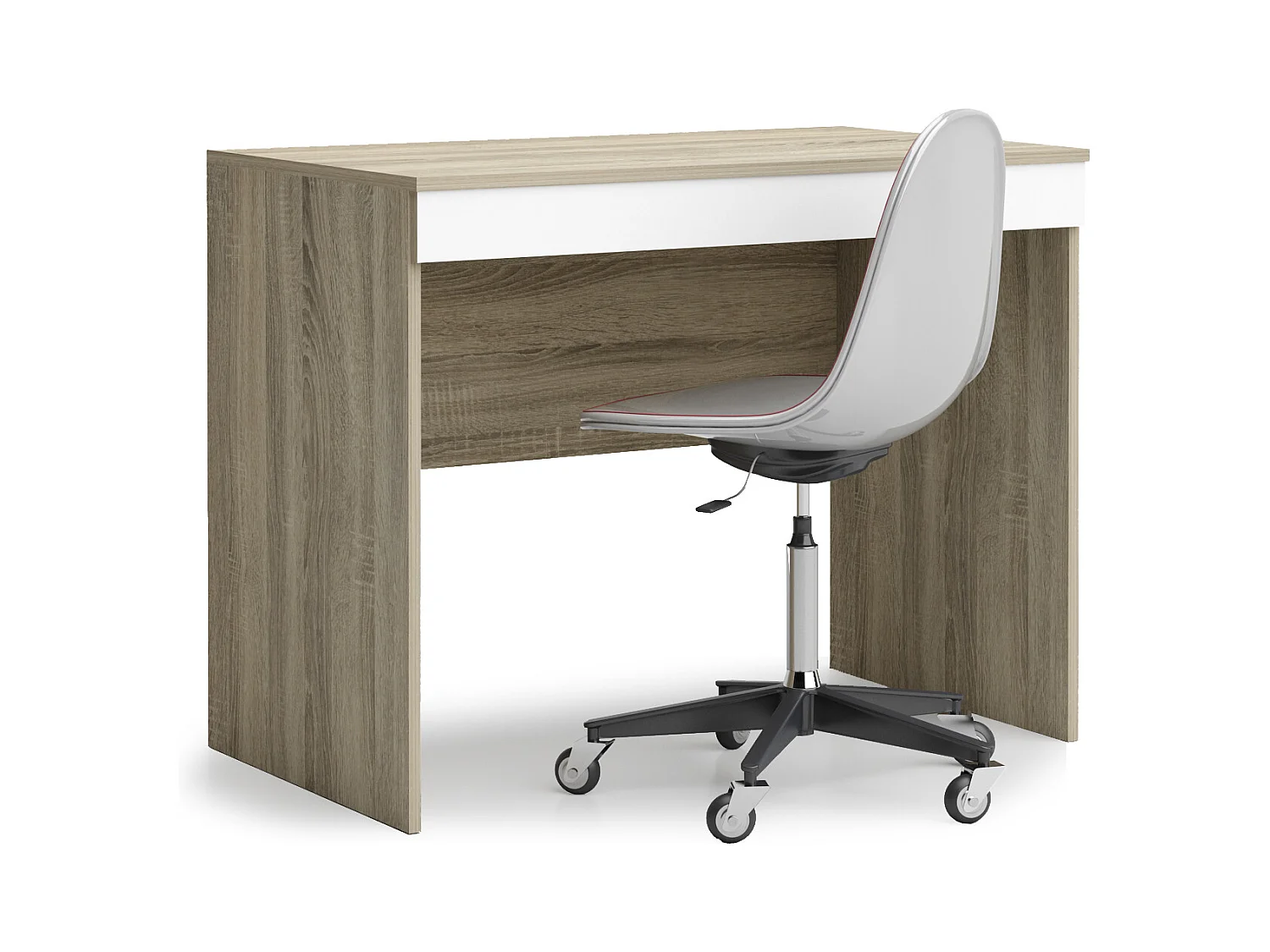 Cameretta moderna a soppalco con scrivania 96x180x232 cm in rovere, antracite e bianco CBG19