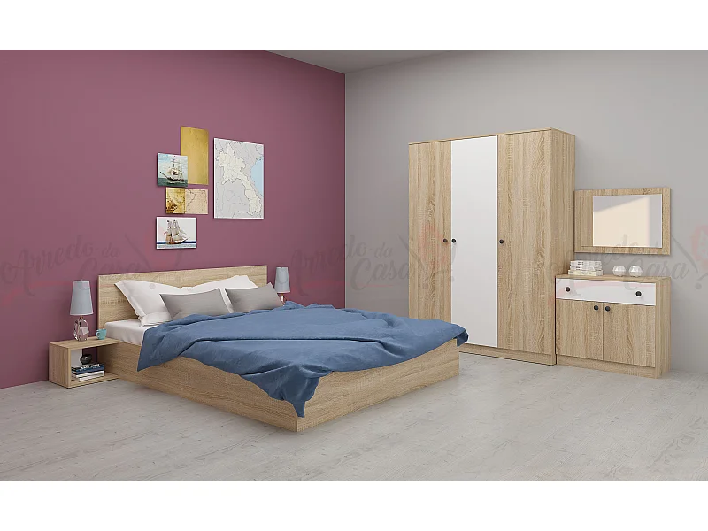 Camera da letto matrimoniale completa rovere CDMG1