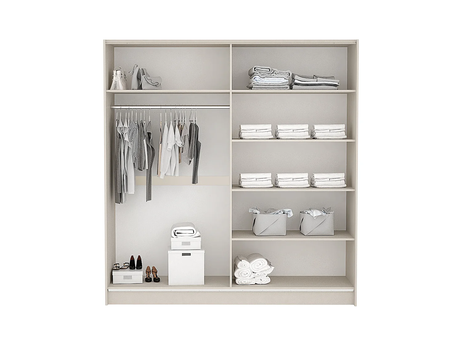 Camera da letto completa con letto contenitore 160x200 cm color Cashmere CMG8