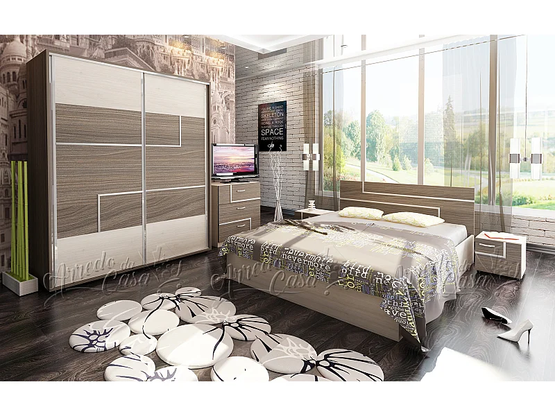 Camera da letto completa grigia CDLU8