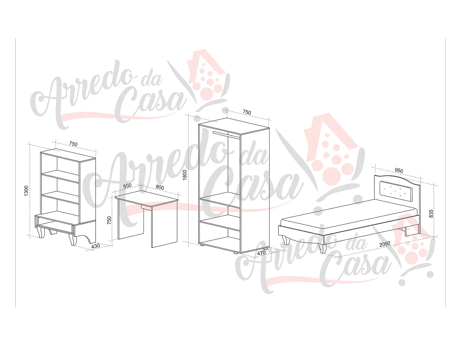 Cameretta per ragazza viola e rovere CCU2