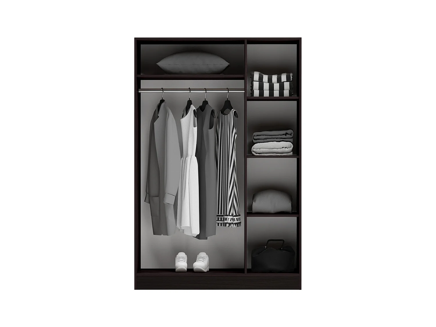 Camera da letto completa moderna wengè e bianco motivo floreale CMG48