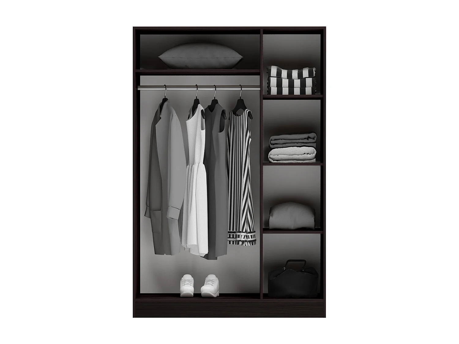 Camera da letto completa moderna wengè e bianco motivo floreale CMG48