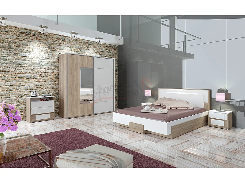 Camera da letto completa rovere e bianco CDLI17