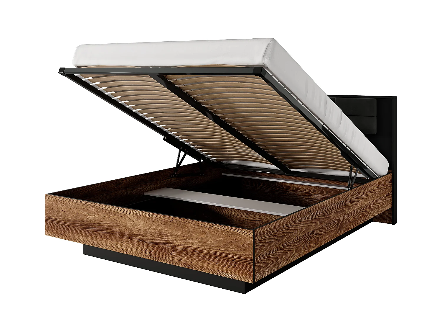 Camera da letto matrimoniale completa moderna marrone e nero CDLLK7