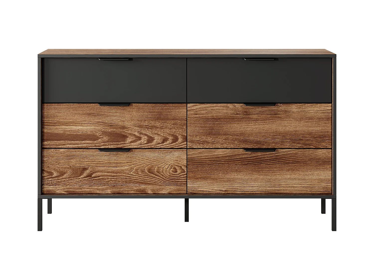 Camera da letto matrimoniale completa moderna marrone e nero CDLLK7