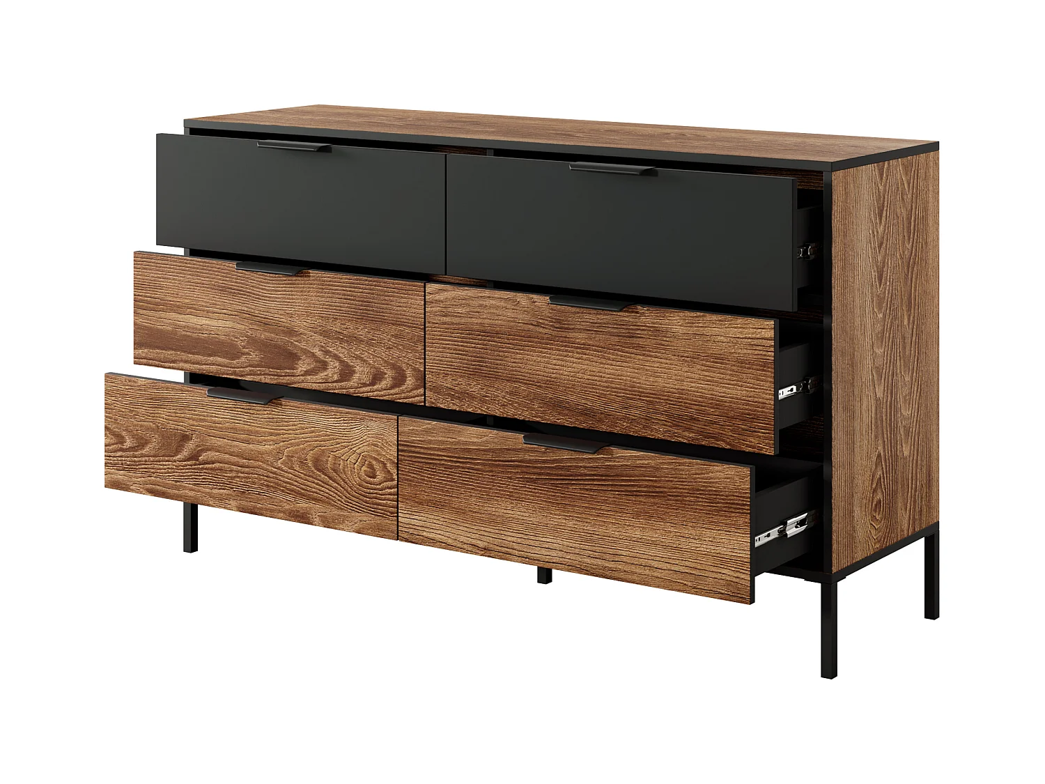 Camera da letto matrimoniale completa moderna marrone e nero CDLLK7