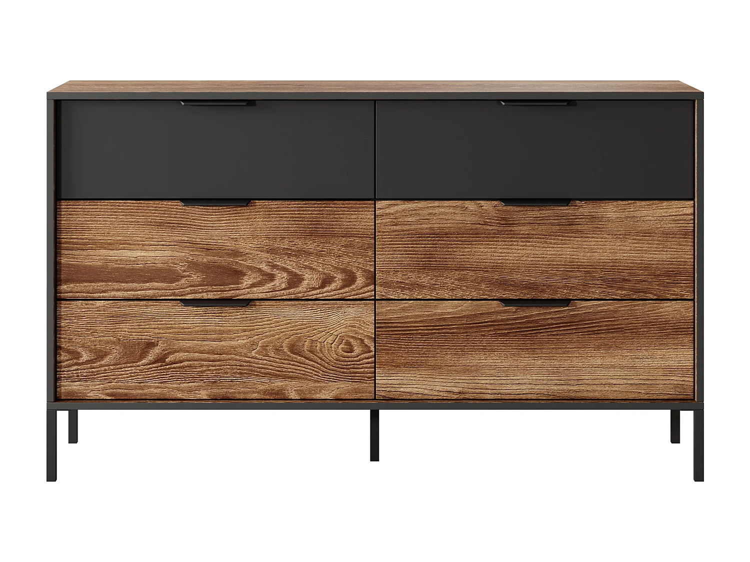 Camera da letto matrimoniale completa moderna marrone e nero CDLLK7