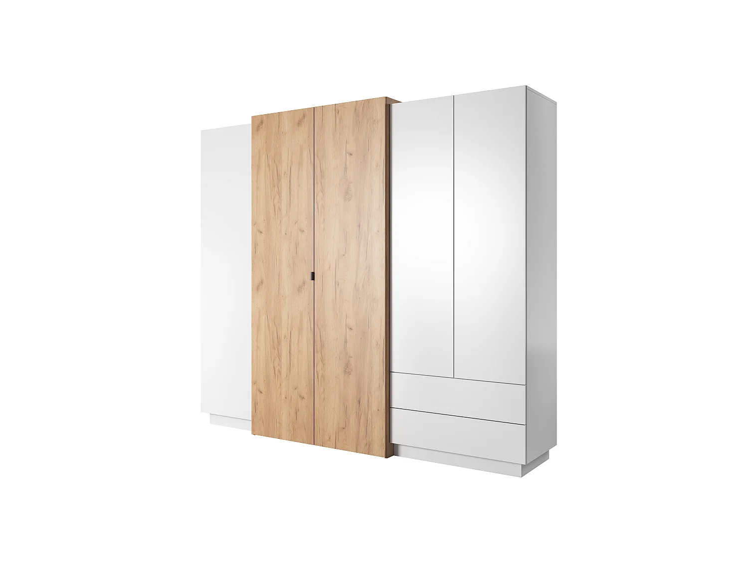 Camera da letto matrimoniale completa moderna bianco e rovere CDLLK11