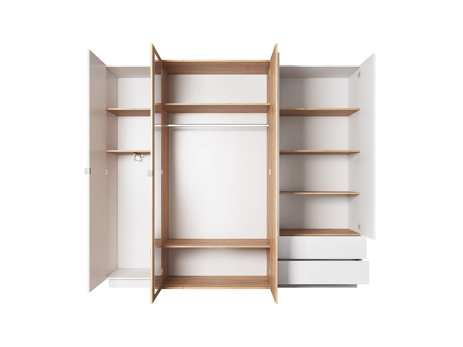 Camera da letto matrimoniale completa moderna bianco e rovere CDLLK11