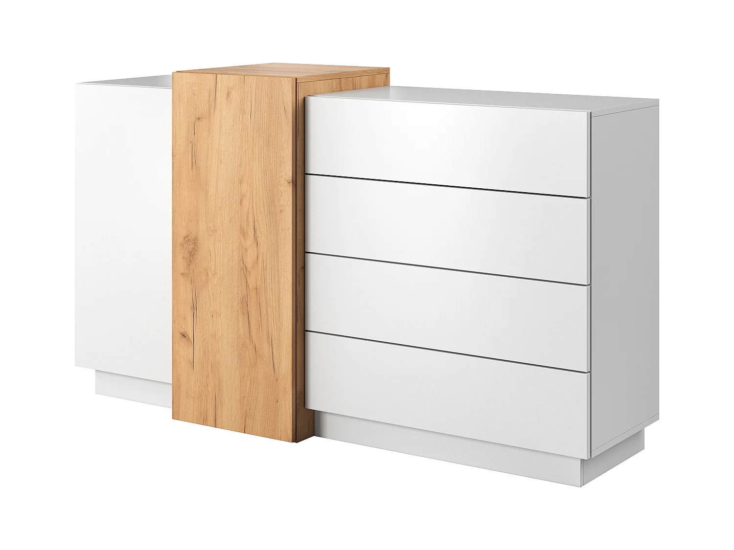 Camera da letto matrimoniale completa moderna bianco e rovere CDLLK11