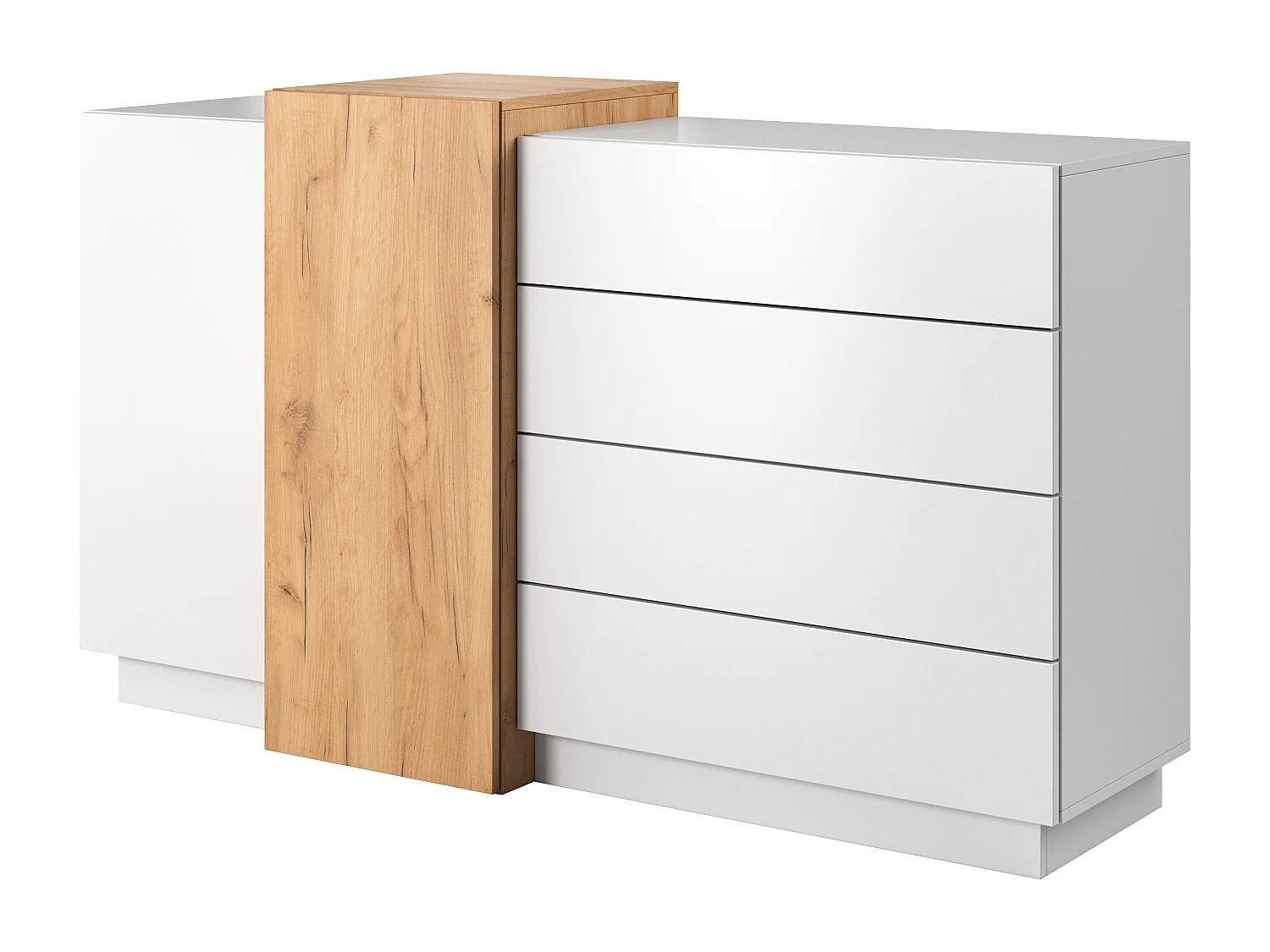 Camera da letto matrimoniale completa moderna bianco e rovere CDLLK11