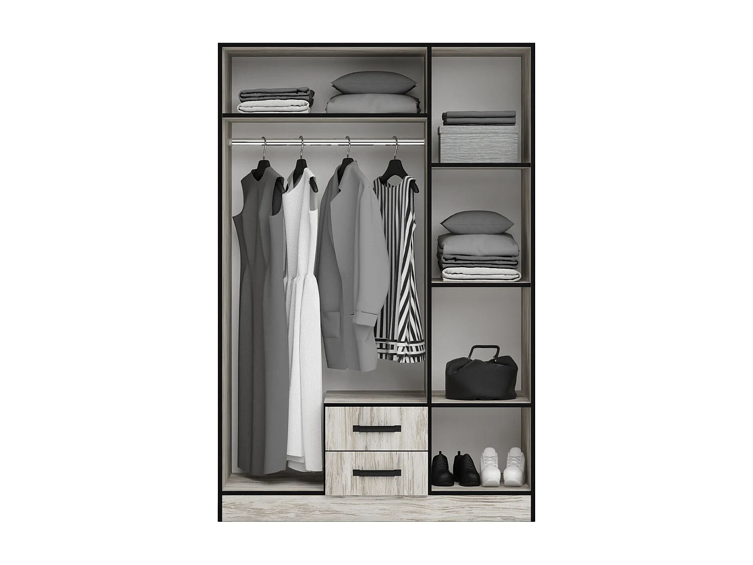 Camera da letto completa moderna bianco legno CMG47