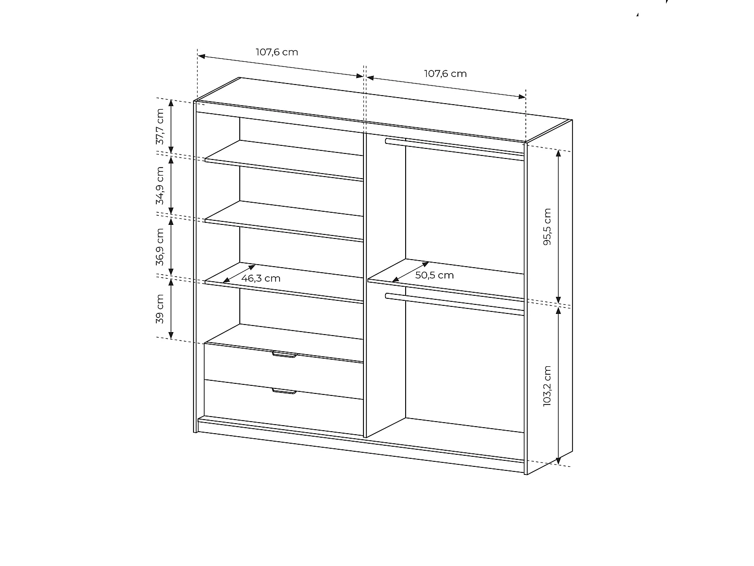 Camera da letto matrimoniale completa moderna rovere e nero CDLLK9