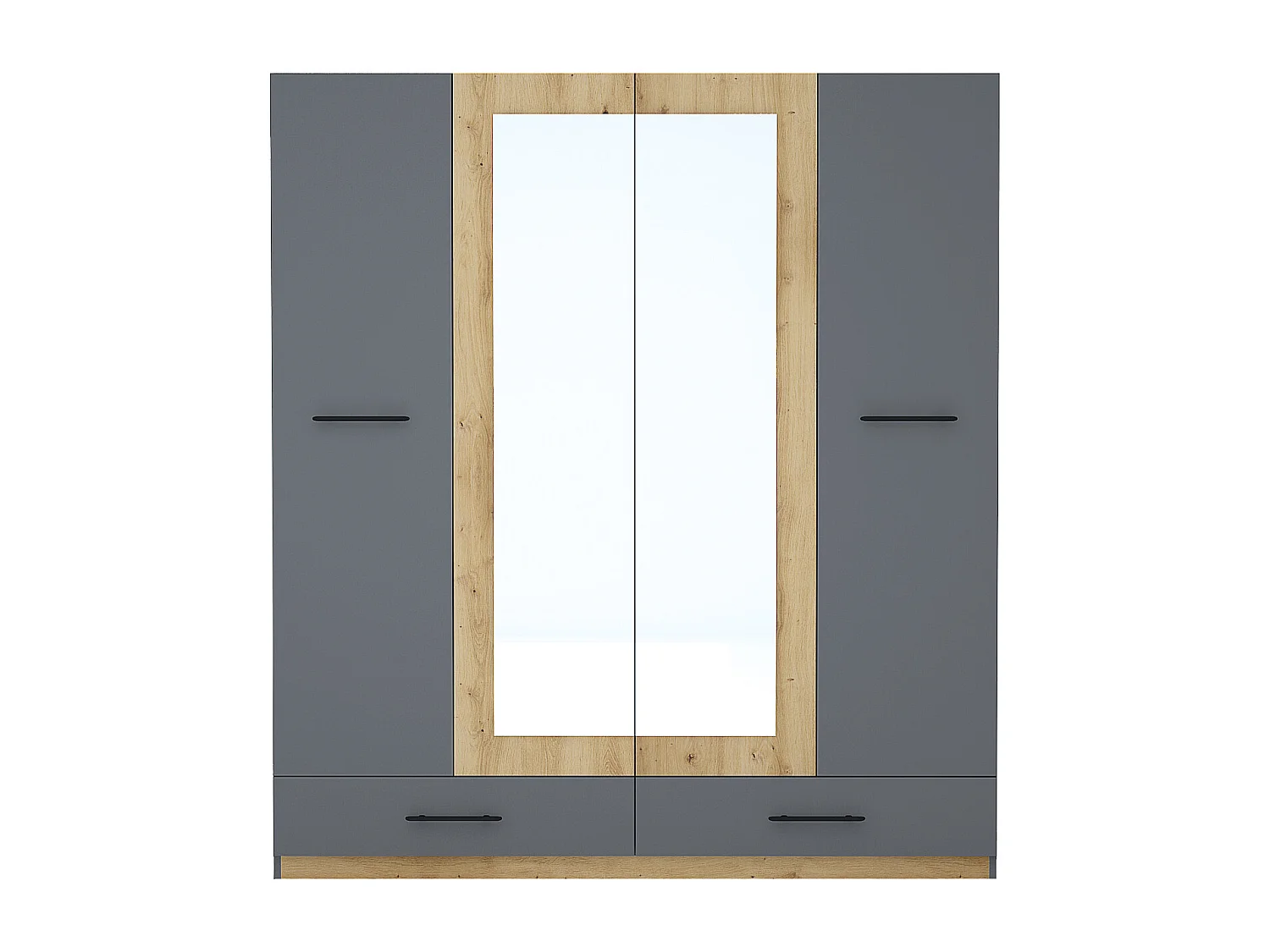 Camera da letto moderna completa 160x200 cm grafite e rovere CMG15