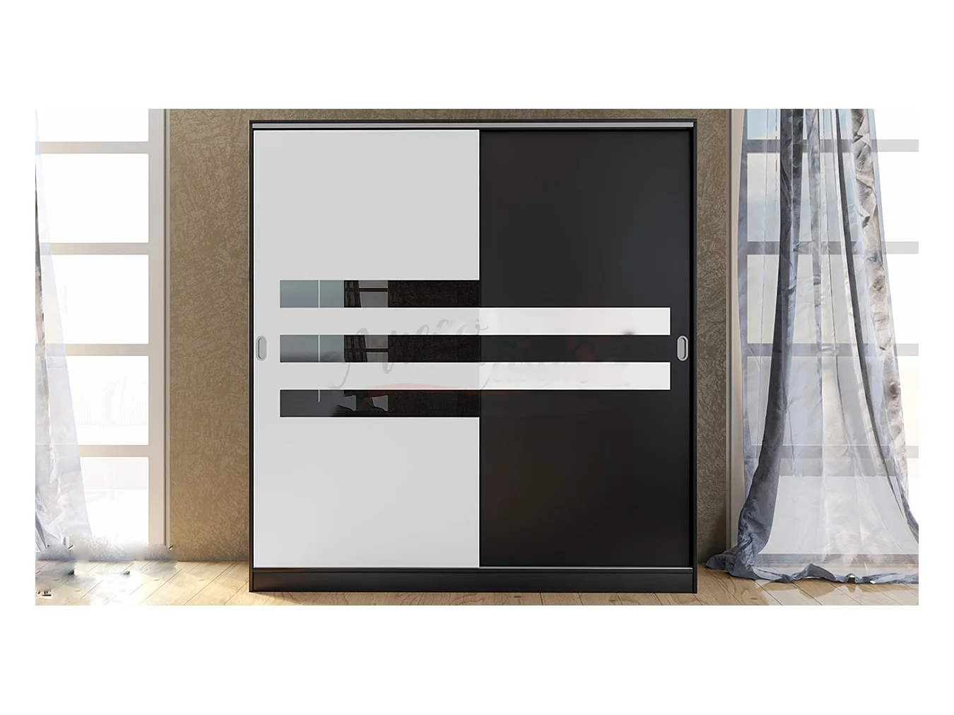 Camera da letto completa nera e bianca CDLI7022