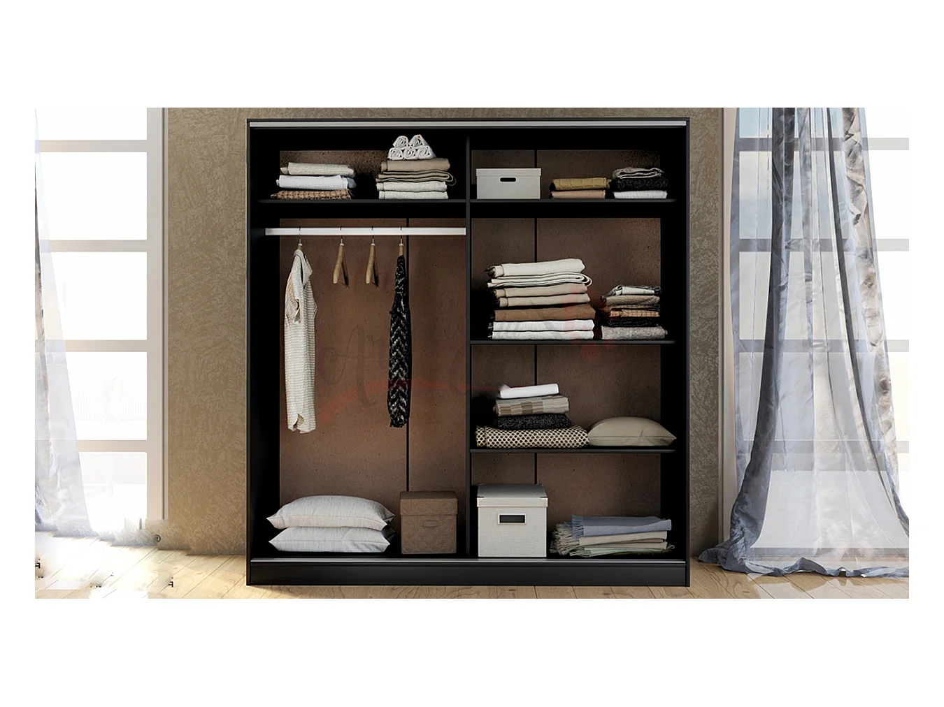 Camera da letto completa nera e bianca CDLI7022