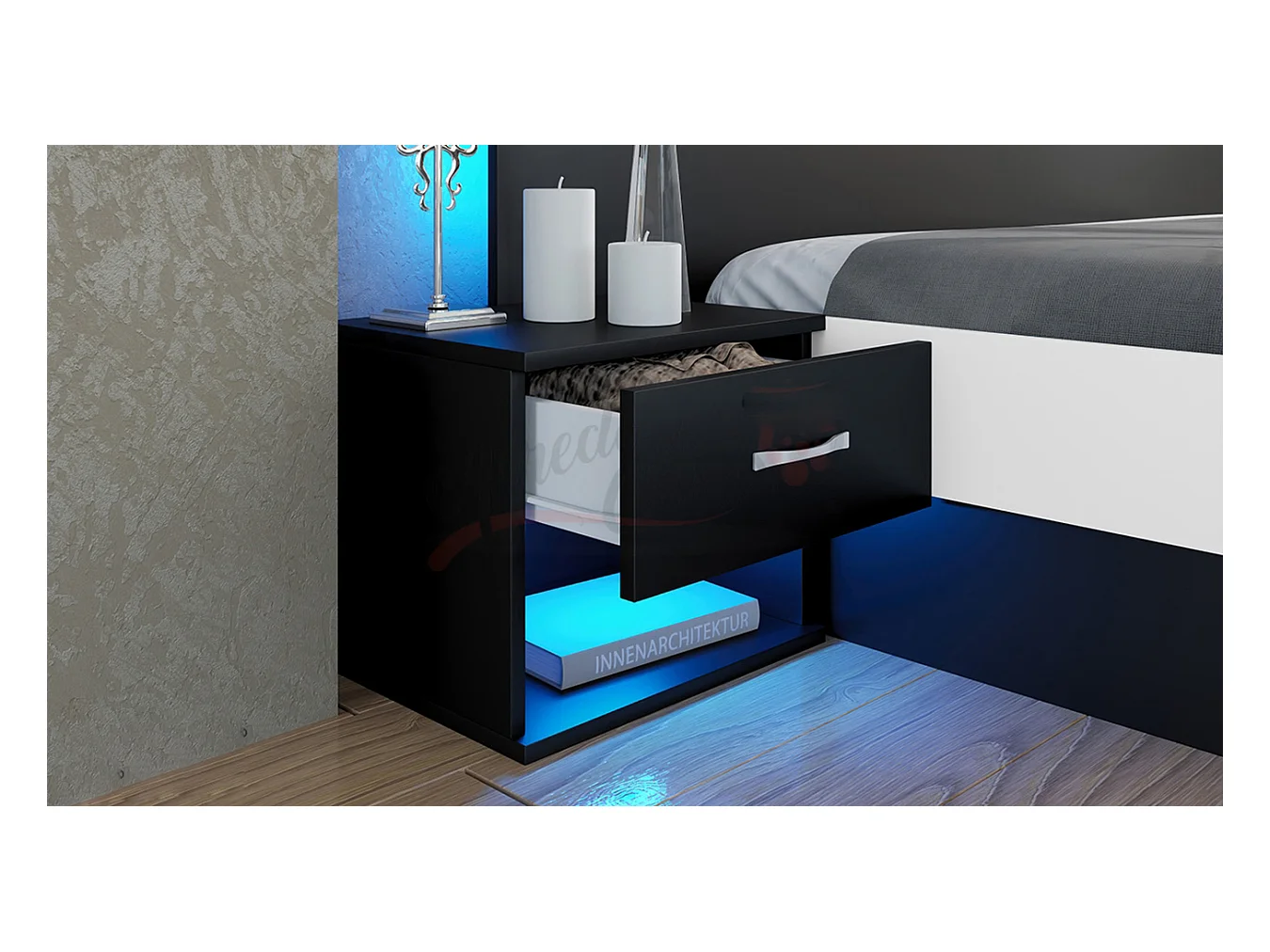 Camera da letto completa nera e bianca CDLI7022